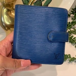 Louis Vuitton blue epi unisex wallet
